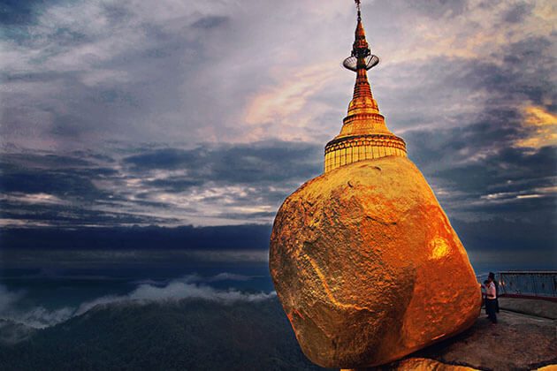 Golden Rock pagoda is a venerated Buddhist site in Myanmar