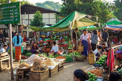 the authentic Nyaung U Market in Bagan