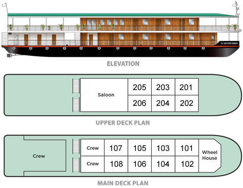 RV Kanee Pandaw deck plan