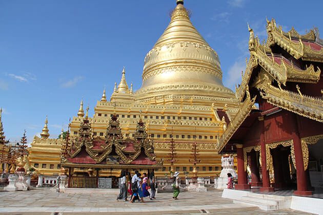 Shwezigon pagoda - one of the must-see attractions for Myanmar river cruise