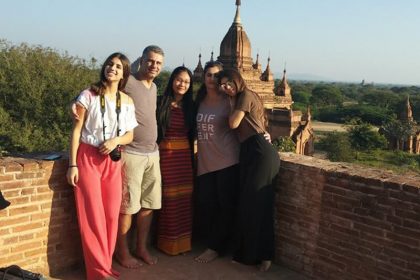 Tourists enjoy their Myanmar river cruise in Bagan