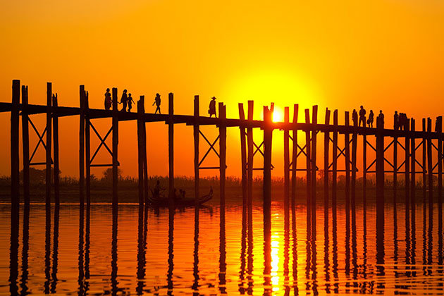 U Bein Bridge - a stunning photo stop for irrawaddy river cruise