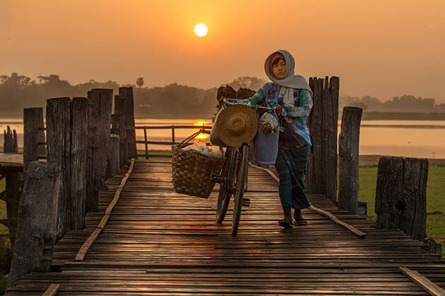 U Bein Bridge - great place to watch sunset in myanmar river cruise