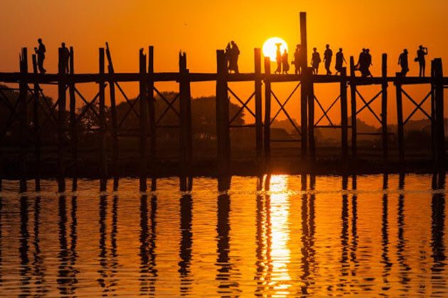 U Bein Bridge - highlight of Myanmar cruise tour