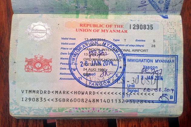 apply visa - thing to remember in myanmar river cruise